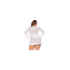 Peignoir grande taille en dentelle blanche 